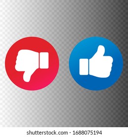Icono de los pulgares arriba y abajo. Pulgares arriba y abajo. Aprobar y desaprobar. Iconos de vectores aislados en fondo blanco