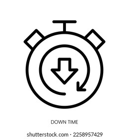 down time icon. Line Art Style Design Isolated On White Background