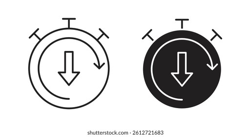 Down time icons in black fill and line style