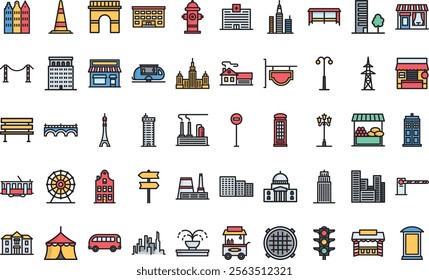 Down town icons High-Quality Vector Icons Collection with Editable Stroke. Ideal for Professional and Creative Projects.