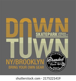 down town typography vintage varsity vector graphics