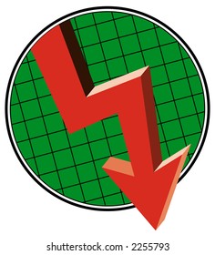Down Trend Arrow made with adobe illustrator. Financial concept. Trend arrow illustration.