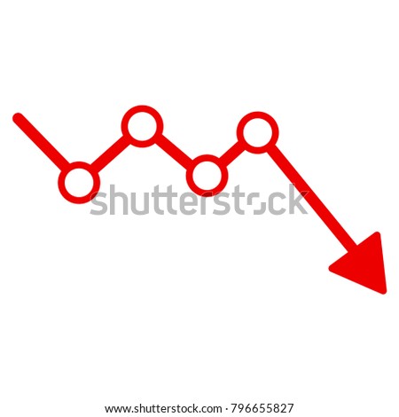 Down Trend Arrow vector icon. Style is flat graphic symbol.