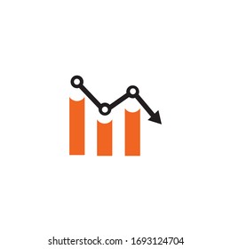 Down trend chart icon logo design vector template