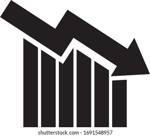 Imágenes de icono vectorial de tendencia descendente