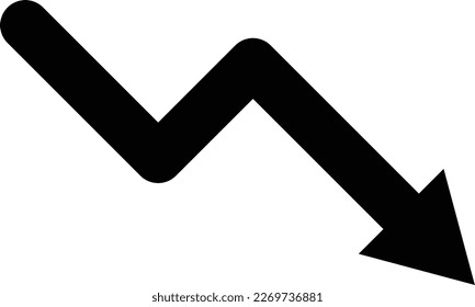 vector de icono de tendencia inferior aislado en fondo blanco