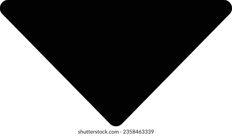 Down triangle icon vector isolated on white background
