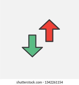 Up and down, upload and download icon - Vector