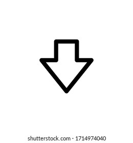 Down User Interface Outline Icon Logo Vector Illustration
