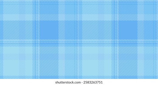 Down vector check seamless, cloth fabric plaid textile. Wrapping tartan background texture pattern in cyan color palette.