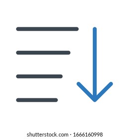 down vector glyph color icon 
