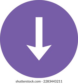 Down vector icon. Can be used for printing, mobile and web applications.