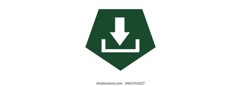 Down vector icon, under symbol. Simple, flat design eps 10