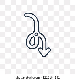 Down vector outline icon isolated on transparent background, high quality linear Down transparency concept can be used web and mobile