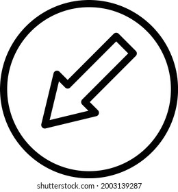 down vector thin line icon