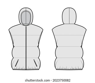 Down Vest Puffer Waistcoat Technical Fashion Stock Vector (Royalty Free ...