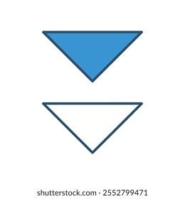 Down Ward vector icon stock illustration