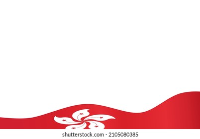Hongkong-Fahne unten einzeln auf png- oder transparentem Hintergrund,Symbol von Hongkong,Vorlage für Banner, Karte, Werbung, Werbung und Länderposter, Vektorgrafik