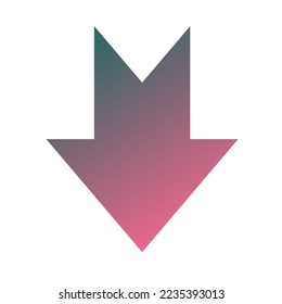 Down Way Arrow Icon Gradient Vector