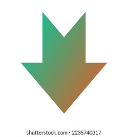 Down Way Arrow Icon Gradient Vector