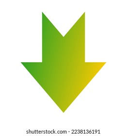 Down Way Arrow Icon Gradient Vector
