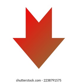 Down Way Arrow Icon Gradient Vector