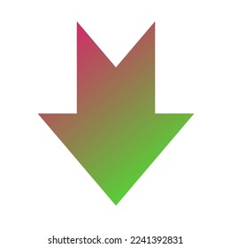 Down Way Arrow Icon Gradient Vector