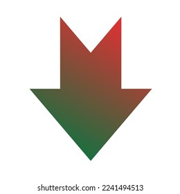 Down Way Arrow Icon Gradient Vector