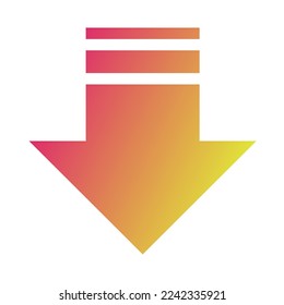 Down Way Arrow Icon Gradient