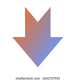 Down Way Arrow Icon Gradient Vector