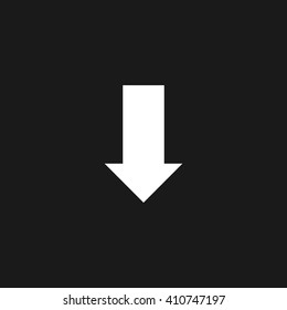 Down white icon on gray background