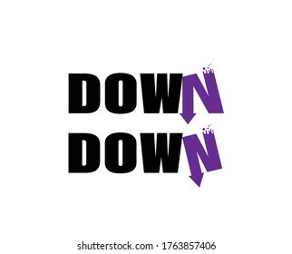 Down word logotype vector template 
