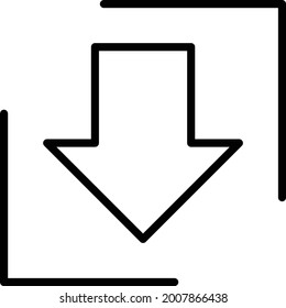 Downarrow Linear Vector Icon Design