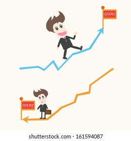up and down,Business man.