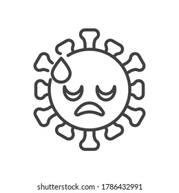 Icono de la línea de sudor de la cara de descarga. signo de estilo lineal para concepto móvil y diseño web. Icono vectorial del emoticono del sudor frío del coronavirus. Símbolo, ilustración del logotipo. Gráficos vectoriales