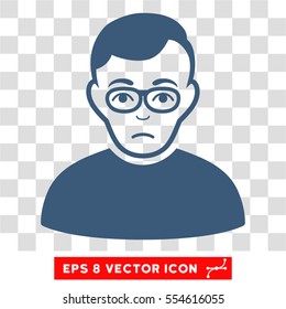 Downer EPS vector pictogram. Illustration style is flat iconic blue symbol on chess transparent background.