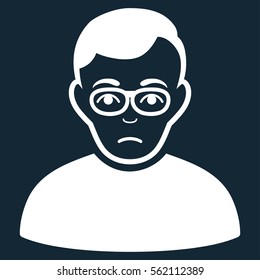 Downer vector icon. Flat white symbol. Pictogram is isolated on a dark blue background. Designed for web and software interfaces.