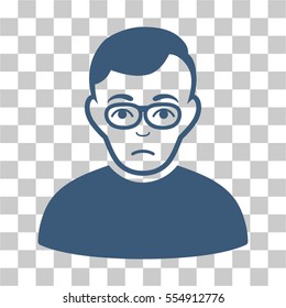 Downer vector pictogram. Illustration style is flat iconic blue symbol on a chess transparent background.