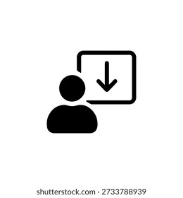 Downgrade Plan Silhouette Icon for SaaS and Enterprise UI
Minimal black icon showing user with downward arrow, ideal for downgrade plan features in SaaS dashboards and enterprise software.

