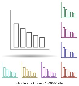 Downgrade schedule multi color icon. Simple thin line, outline vector of web icons for ui and ux, website or mobile application