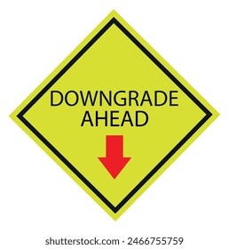 Downgrade sign vector icon on white background 