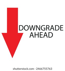  Downgrade sign vector icon on white background 