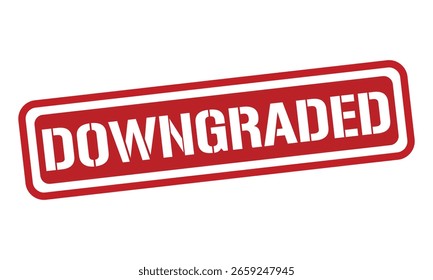 Textvektor mit rotem Stempel nach unten, Gummistempel