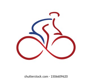 Downhil and Biking with Infinity Shape Symbol 