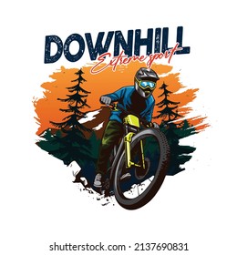 downhill artwork for t shirt design