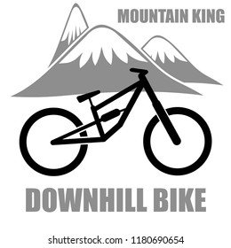 Downhill bike. Mountain king vector illustration