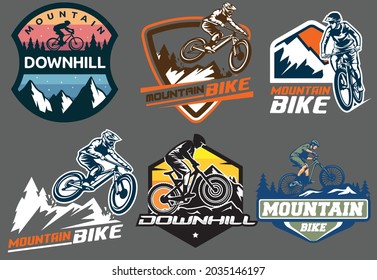 Downhill Bike Rider Badge, Mountain Bike Logo,t-shirt Brooklyn bicycle motocross freestyle,Cycline
