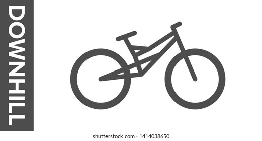 Downhill bike silhouette. Vector flat icon.