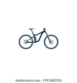 Downhill bike simple concept Illustration. silhouette bike