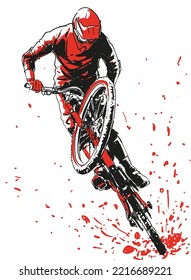 downhill bike style, vector illustration